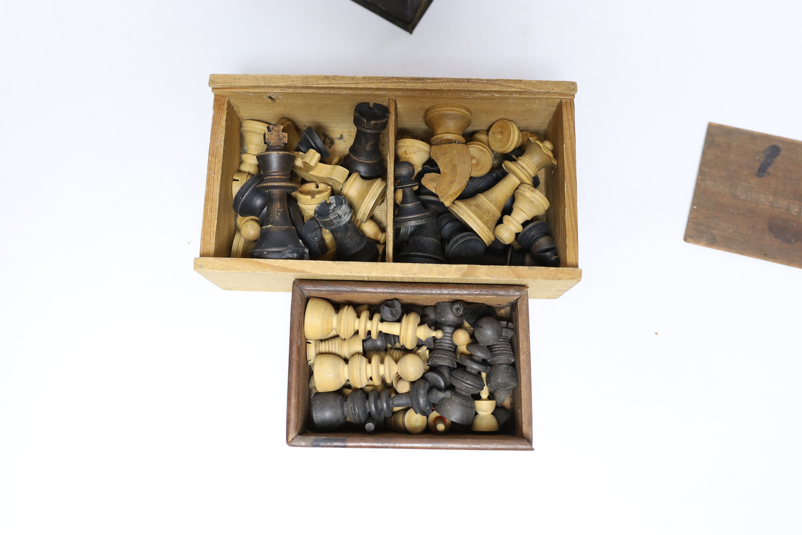Two turned wood chess sets and a dancing toy